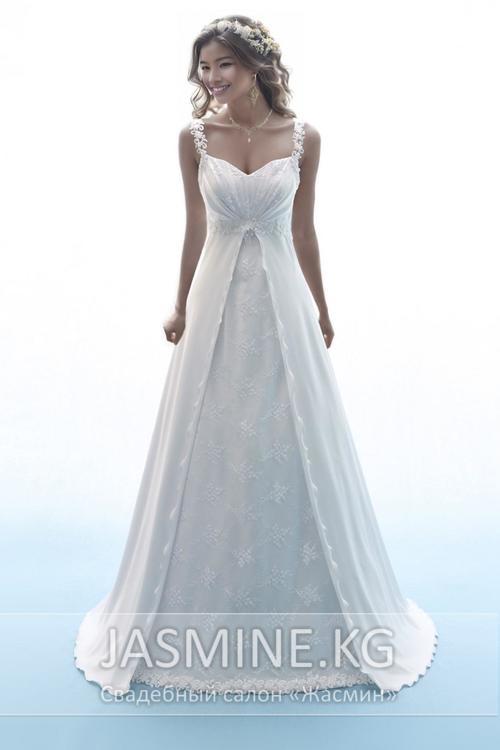 Open dress card WD-22 Белое свадебное открытое